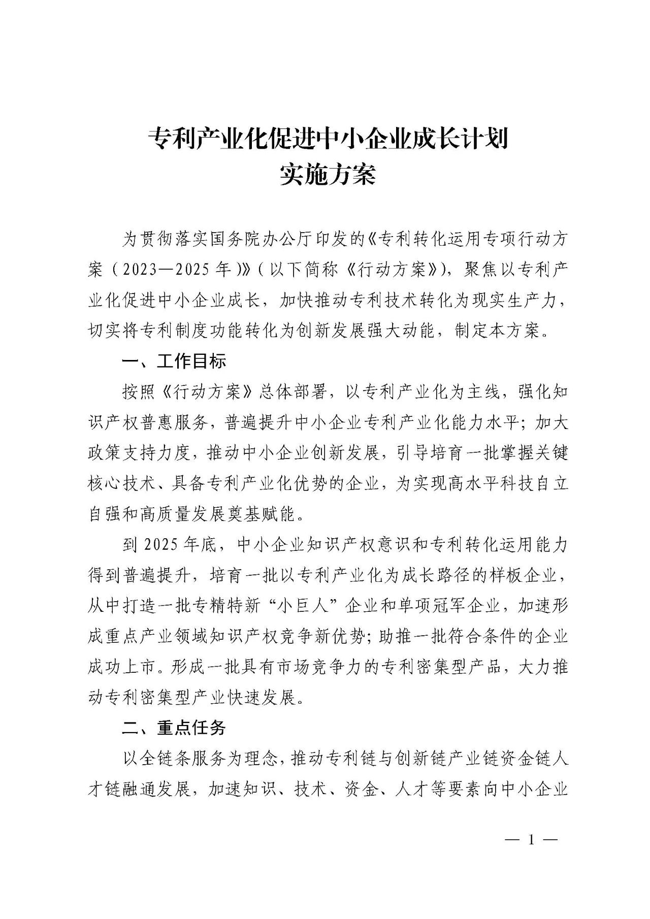 《專利產(chǎn)業(yè)化促進中小企業(yè)成長計劃實施方案》的通知_南越商專知識產(chǎn)權(quán)
